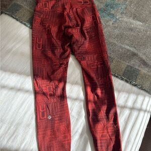 Lululemon Athletica Red Logo Leggings
